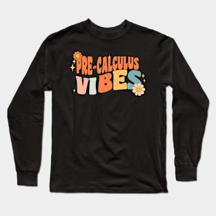 Vibes Teacher Women Kids School Groovy Long Sleeve T-Shirt